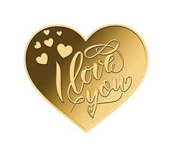 Chad - I Love You Heart Shaped Gold Commemorative Coin in Original Mint Pack image 0