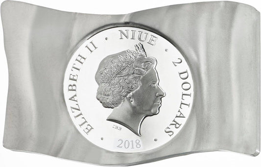 2018 Niue - Gandhi Rectangular Shaped 1 Oz Silver Coin in Original Mint Pack image 1