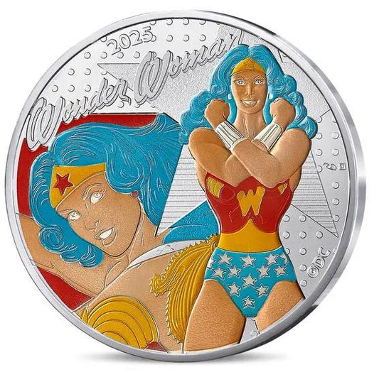 2025 France - DC Comics Series - Vintage Wonder Woman Color Coin in Original Paris Mint Pack image 0