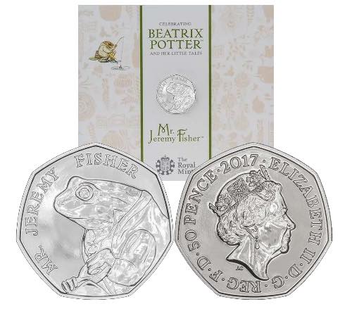 2017 UK – 50 Pence - Beatrix Potter – Mr Jeremy Fisher