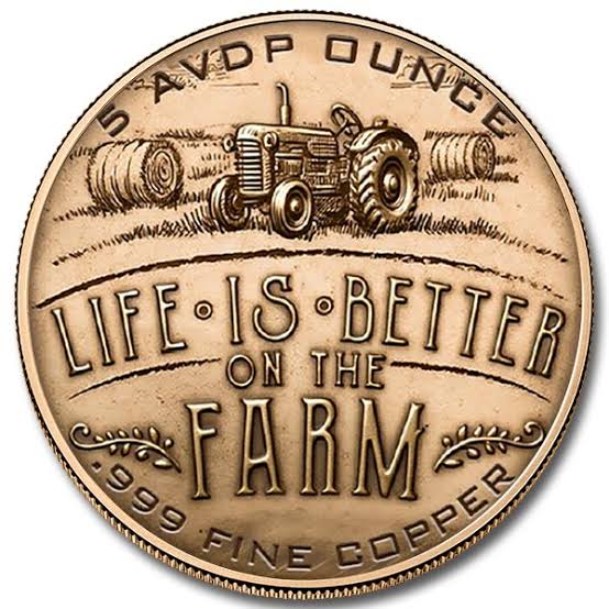 5 AVDP Oz - Love Thy Farmer – Colorized Copper Round
