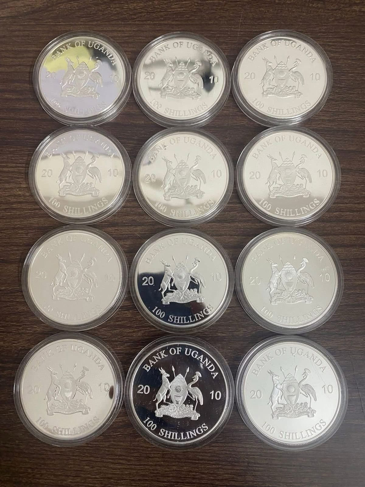 2010 Uganda - MAN EATERS Complete Set - 12 Proof Coins