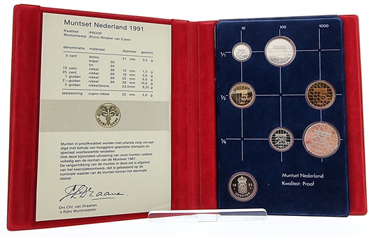 1990 - 1993 Netherlands - 7 Coins Mint Set (Random Year)