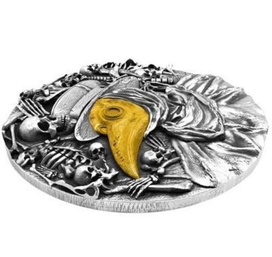 2019 Niue – 5 Dollars - Plague Doctor - 2 Oz Silver High Relief