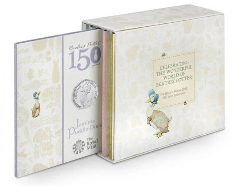 2016 United Kingdom – 50 Pence (Set of 5) - Beatrix Potter 150th Anniversary – Complete 5 Coin Set