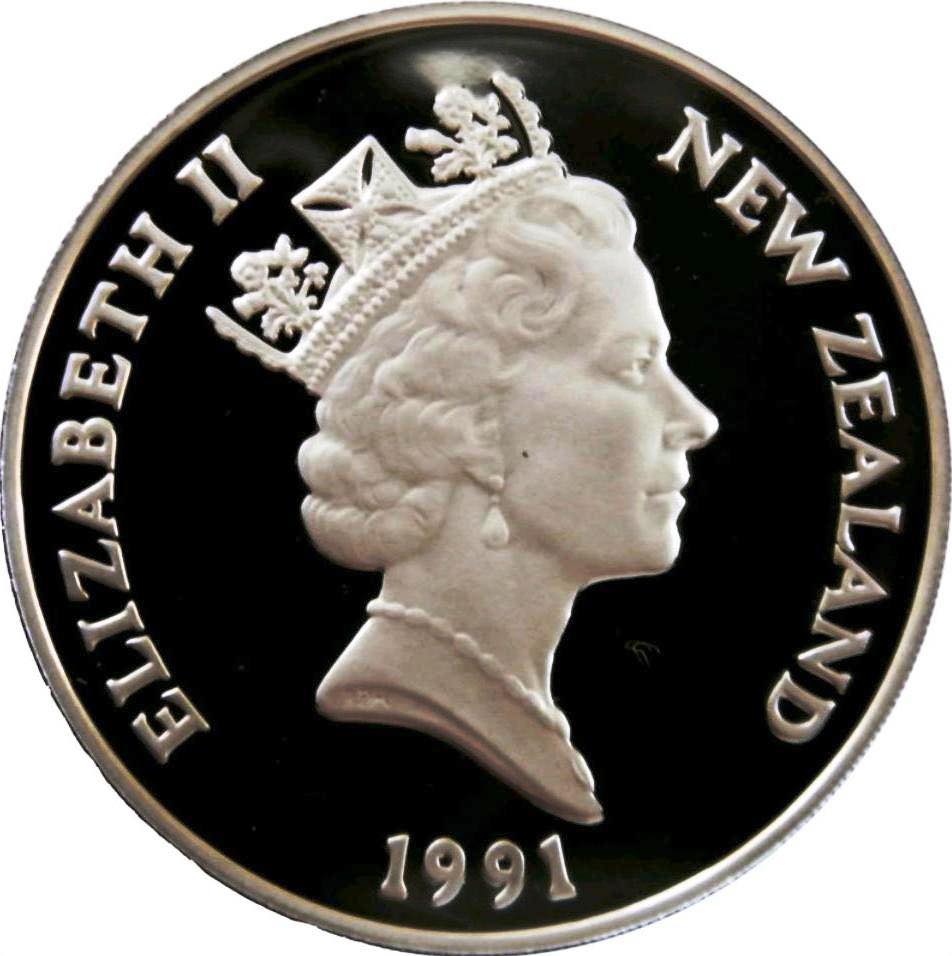 1991 New Zealand - 5 Dollars - Rugby World Cup