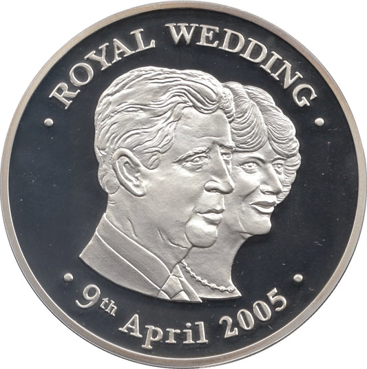 2005 UK - Royal Wedding Charles & Camilla 5oz Silver Proof Medal