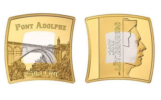 2017 Luxembourg - Adolf Bridge Silver-Nordic Gold Proof Coin in Original Mint Pack image 0