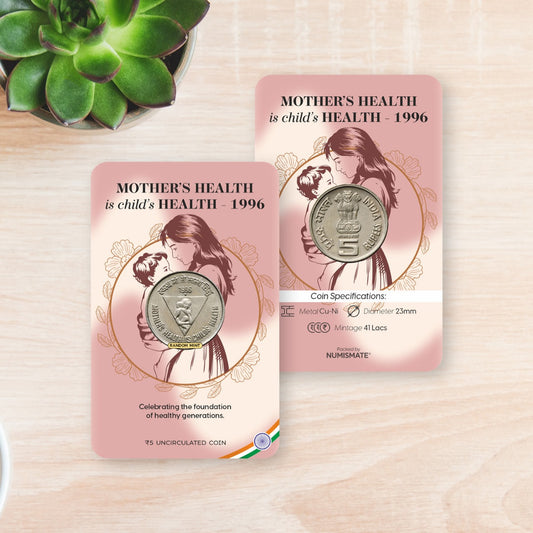 Rs.5 Mother's Health is Child's Health Commemorative Coin Card - Special Edition image 0