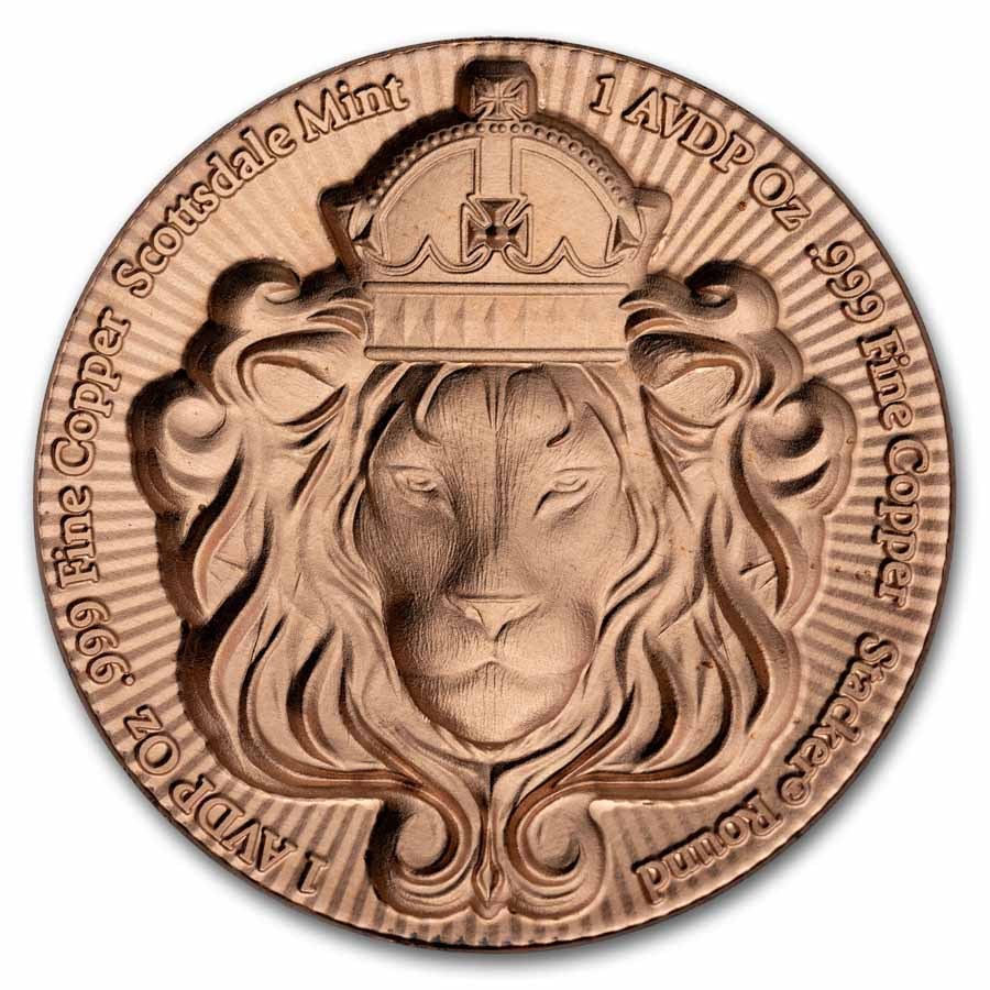 1 AVDP oz - Scottsdale Lion Stacker – Copper Round