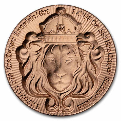 1 AVDP oz - Scottsdale Lion Stacker – Copper Round