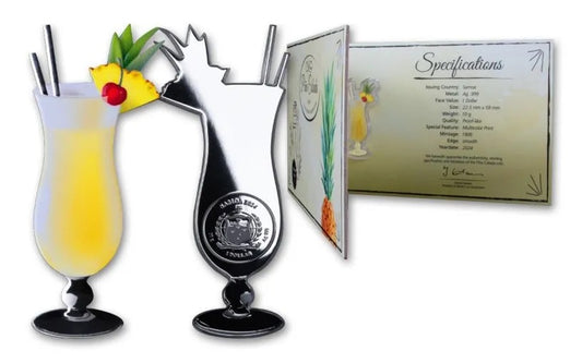 2024 Samoa - PINA COLADA Cocktail Silver Proof Coin in Original Mint Pack image 0