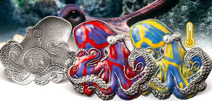 2024 - Barbados - OCTOPUS Great Master of Colour Change Silver Coin in Original Mint Pack image 3