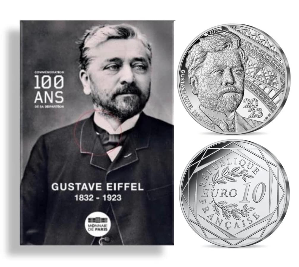 Gustave Eiffel Commemorative Coin in Original Mint Pack image 0