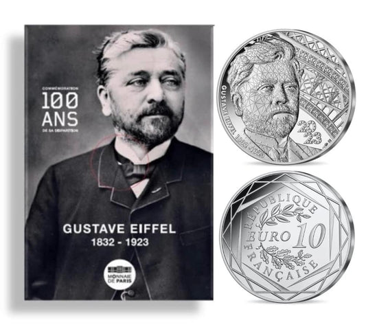 Gustave Eiffel Commemorative Coin in Original Mint Pack image 0