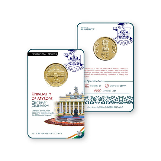 Rs.5 UNIVERSITY OF MYSORE Commemorative Coin Card - Special Edition image 0