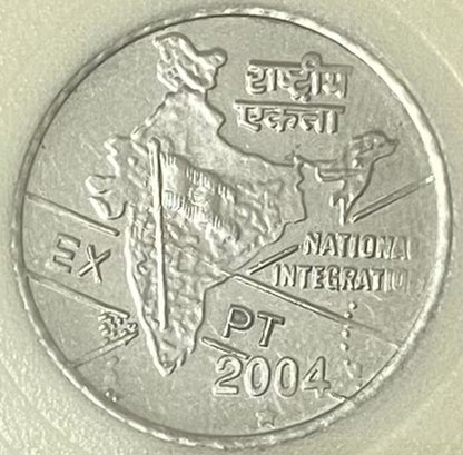 ⁠Rs. 2 2004 Hyderabad Mint EXPT Experimental Coin in Capsule image 0
