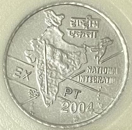 ⁠Rs. 2 2004 Hyderabad Mint EXPT Experimental Coin in Capsule image 0
