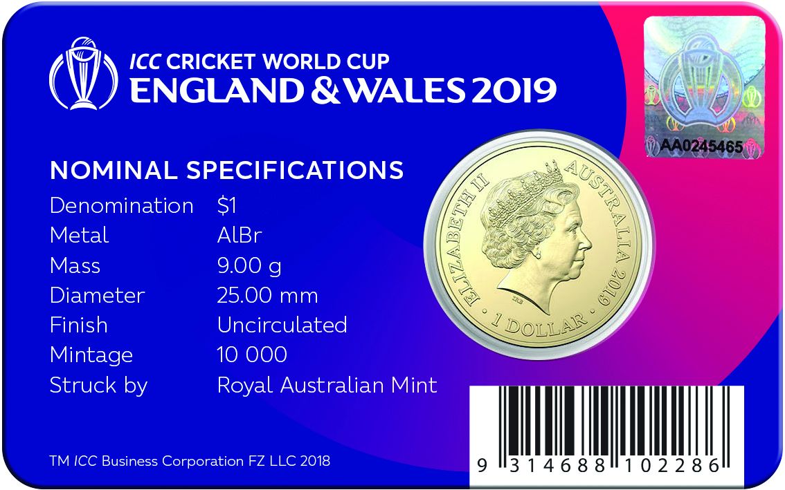 2019 Australia - 1 Dollar - ICC Cricket World Cup England & Wales