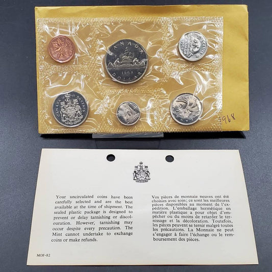 1968 Canada - $1, 50c, 25c, 10c, 5c & 1c - 6 Coin Set