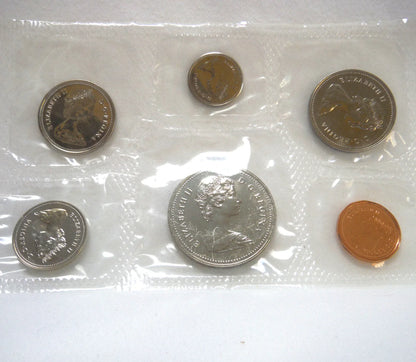 1982 Canada - $1, 50c, 25c, 10c, 5c & 1c - 6 Coin Set