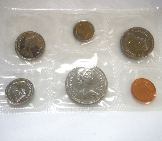 1982 Canada - $1, 50c, 25c, 10c, 5c & 1c - 6 Coin Set