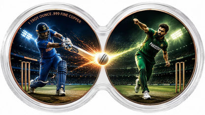 India vs Pakistan – Cricket Rivalry Copper Rounds 2x 1 Troy Ounce .999 Fine Infinity Capsule