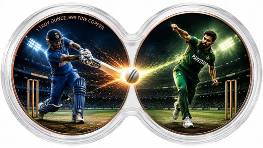 India vs Pakistan – Cricket Rivalry Copper Rounds 2x 1 Troy Ounce .999 Fine Infinity Capsule