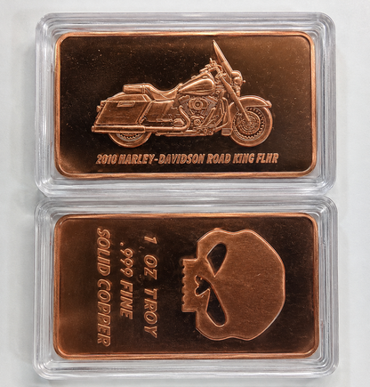 1 Troy Ounce .999 Fine Harley-Davidson Copper Bullion Bar