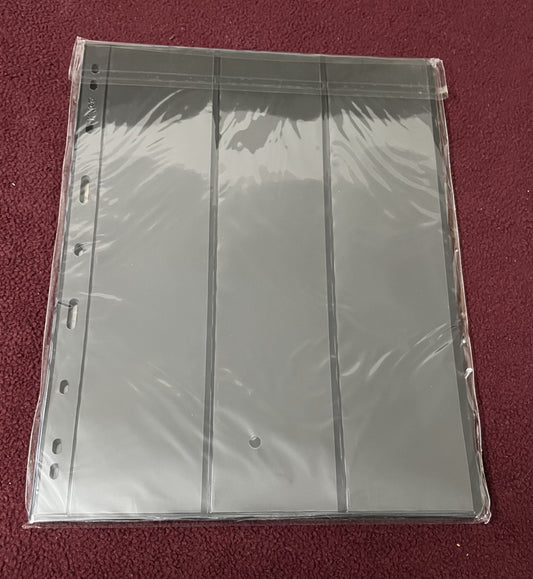 Double Sided Sheets to Store Currency Notes and Stamps - 3 Vertical Grid image 0