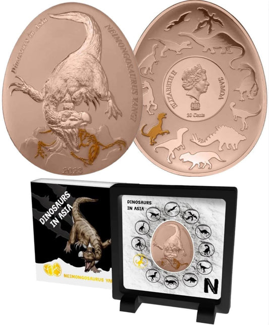 2023 Samoa - Dinosaurs in Asia Series - NEIMONGOSAURUS YANGI Proof Coin in Original Mint Pack image 0
