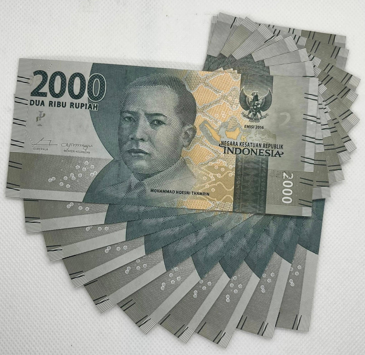 2016 Indonesia – 2000 Rupiah Banknotes – 20 Notes Lot - Serial Ending 786