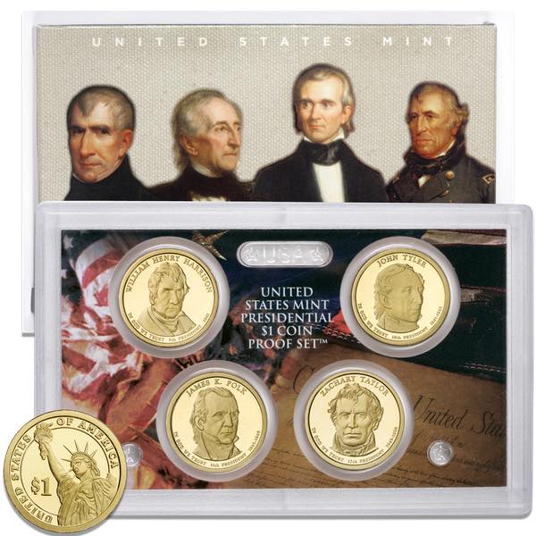 2009 United States – 1 Dollar × 4 - Presidential $1 Coin Proof Set