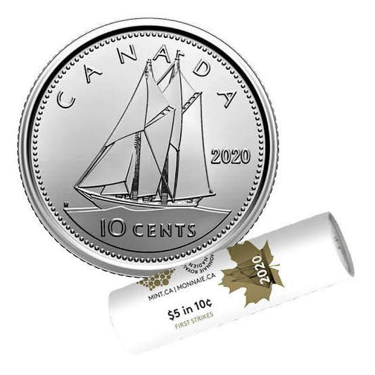 2020 Canada - 10 Cents - Bluenose First Strikes – Special Wrap Roll