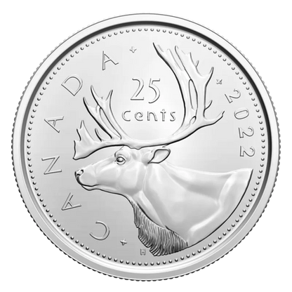 2022 Canada - 25 Cents - Caribou Quarter First Strikes – Special Wrap Roll