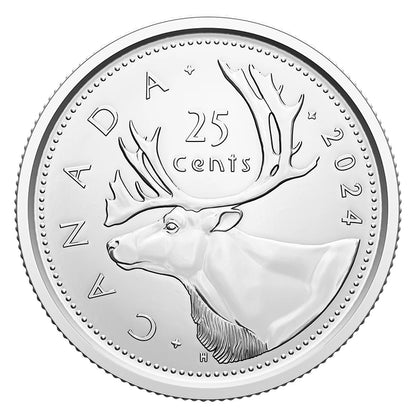 2024 Canada - 25 Cents - Caribou/King Charles III Quarter First Strikes – Special Wrap Roll