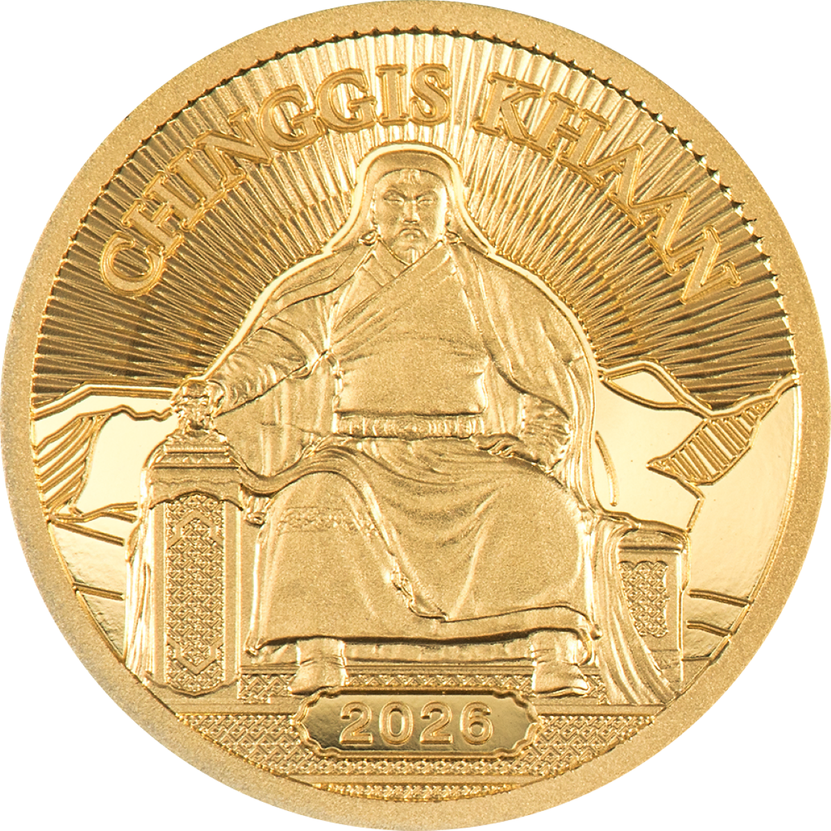 2026 Mongolia - 1000 Togrog - Chinggis Khaan – 0.5 g Gold Coin