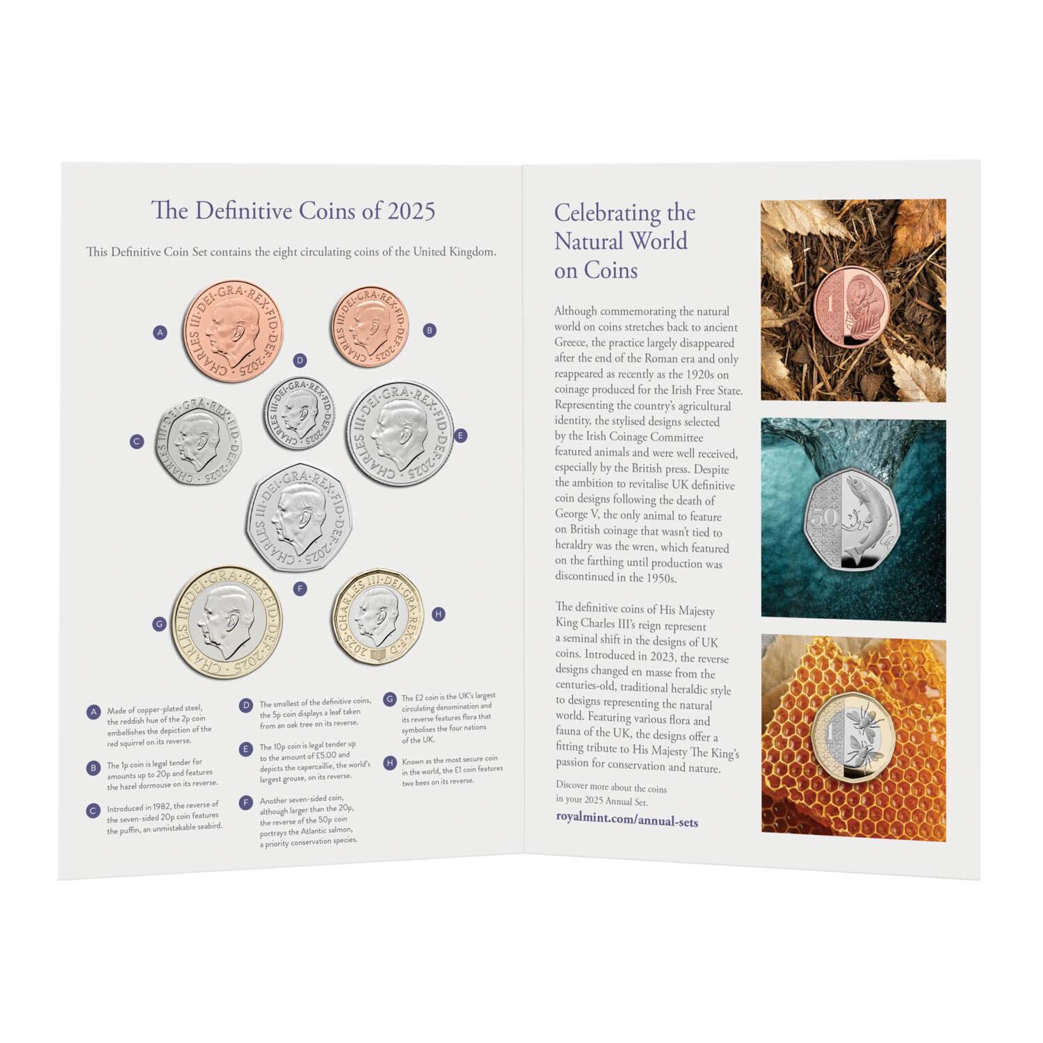 2025 UK - Definitives 8 Coins Set in Original Royal Mint Pack image 1