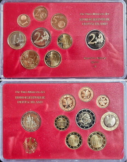 2012 Germany - 1c, 2c, 5c, 10c, 20c, 50c, €1, €2 - Euro Coin Set - Random Mint
