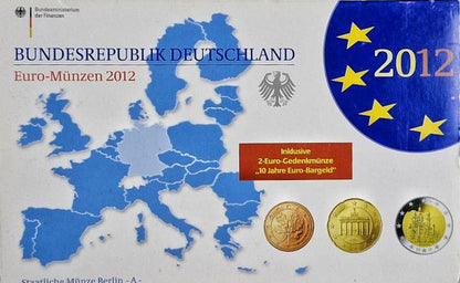 2012 Germany - 1c, 2c, 5c, 10c, 20c, 50c, €1, €2 - Euro Coin Set - Random Mint