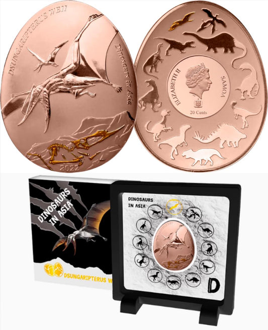 2022 Samoa - Dinosaurs in Asia Series - DSUNGARIPTERUS WEII Proof Coin in Original Mint Pack image 0