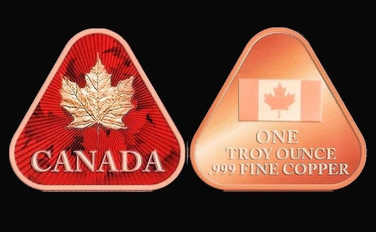 2024 Canada Maple Leaf Colorized 1 AVDP Oz Copper Bar image 0