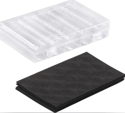 NUMISMATE 100 Pieces 30mm Premium Coin Capsules with Black Foam Gasket and Plastic Storage Organizer Box for Coin Collection Supplies, and 5 Sizes (17/20/25/27/30mm) Coins Holder for Collectors - 2 Pack image 2