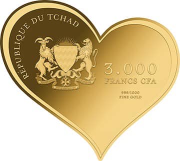 Chad - Best Mom Heart Shaped Gold Commemorative Coin in Original Mint Pack image 1