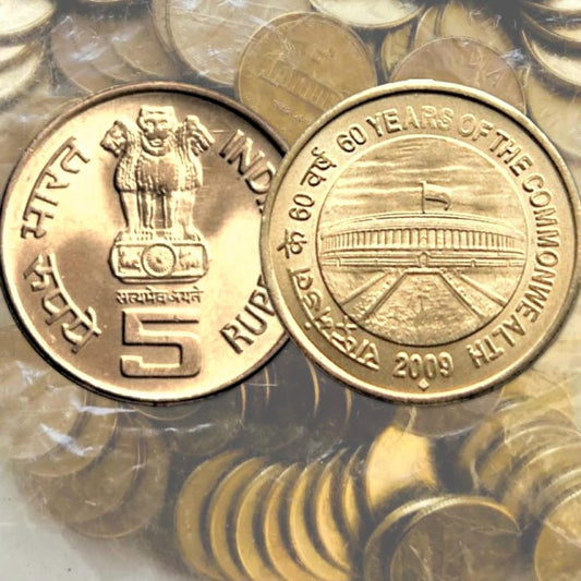 Rs. 5 60 years of the Commonwealth 100 coin RBI Mumbai Mint Pack image 1