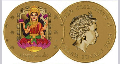 2019 Tuvalu – Happy Diwali – Mata Laxmi Colored Coin PNC Pack