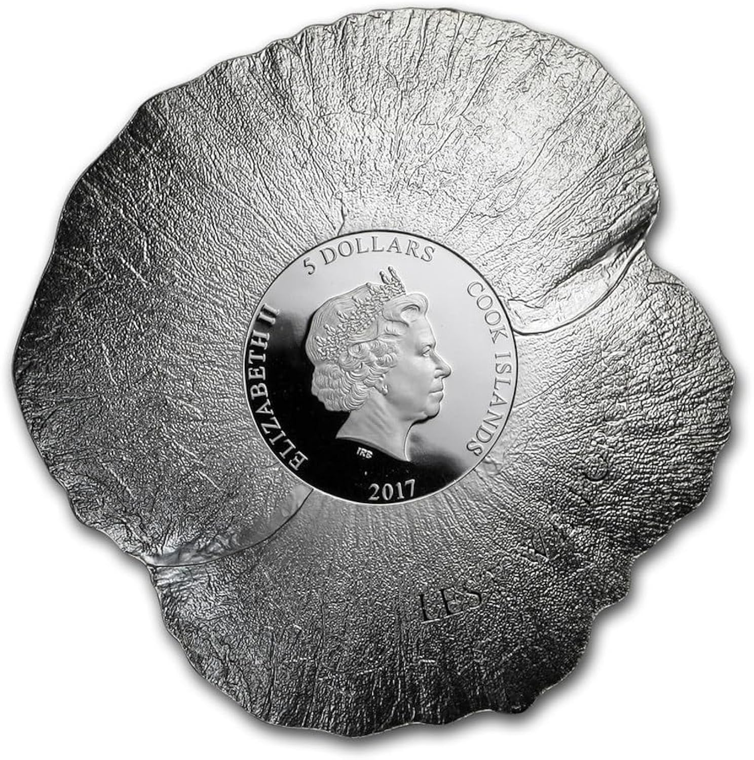2017 Cook Islands - Remembrance Poppy – Tribute to the Fallen 1 Oz Silver Colored Coin image 1