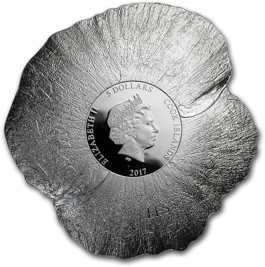 2017 Cook Islands - Remembrance Poppy – Tribute to the Fallen 1 Oz Silver Colored Coin image 1