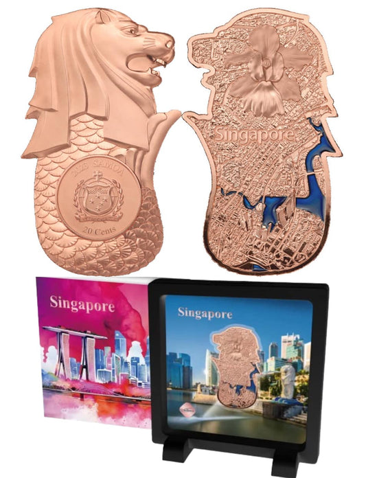 Landscape of Singapore - 2023 Copper Proof Coin in Original Mint Pack image 0