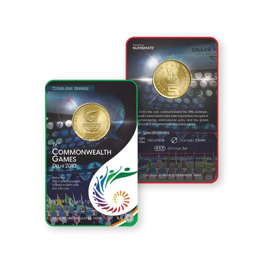 Rs.5 19TH COMMONWEALTH GAMES DELHI 2010 Commemorative Coin Card - Special Edition image 0